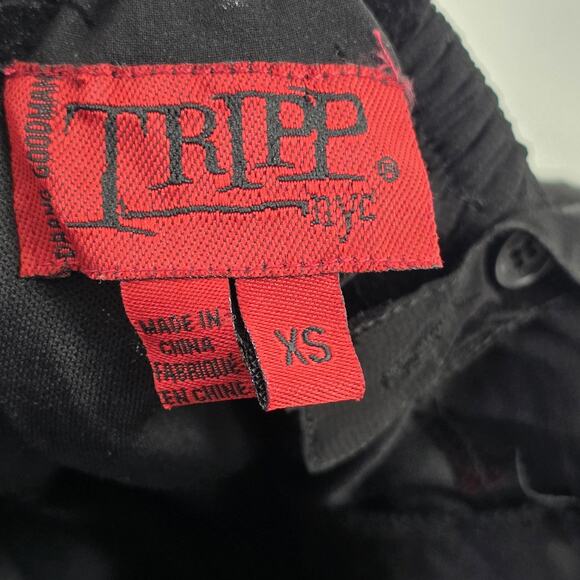 Tripp NYC Dress Womens XS Black Red Feather Velvet Gothic Alternative Layered - Picture 3 of 10